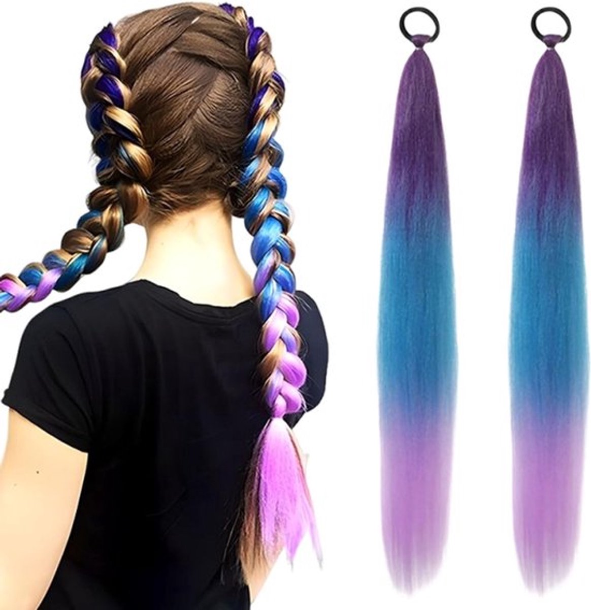 2 Stuks Ombre Jumbo Vlecht Extensions van Synthetisch Haar voor Vlechten, 65 cm Lange Haarstrengen