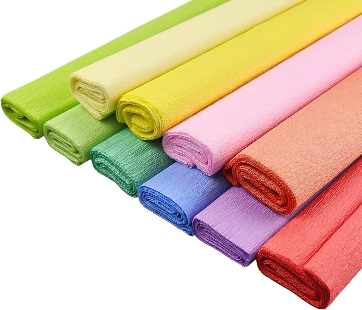 Crêpepapier verschillende pastelkleuren voor knutselen decoreren