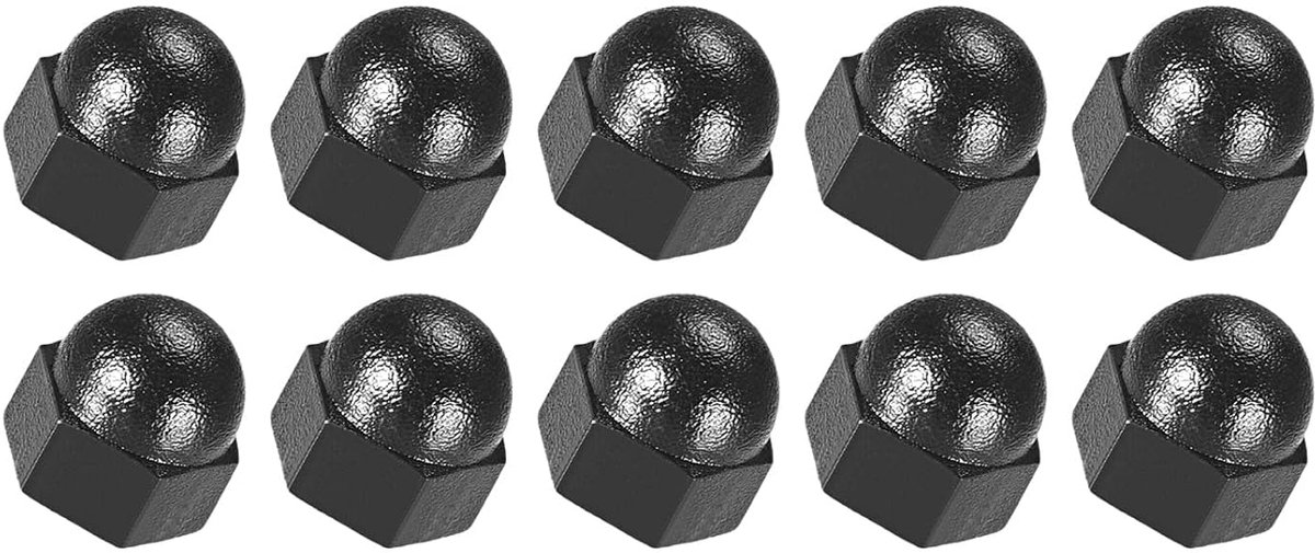 M3 binnendraad hex dopmoeren x 20 stuks nylon doppen koepelkop moeren voor elektronische apparatuur en hardware verlichting en schroeven bouten, [zwart]
