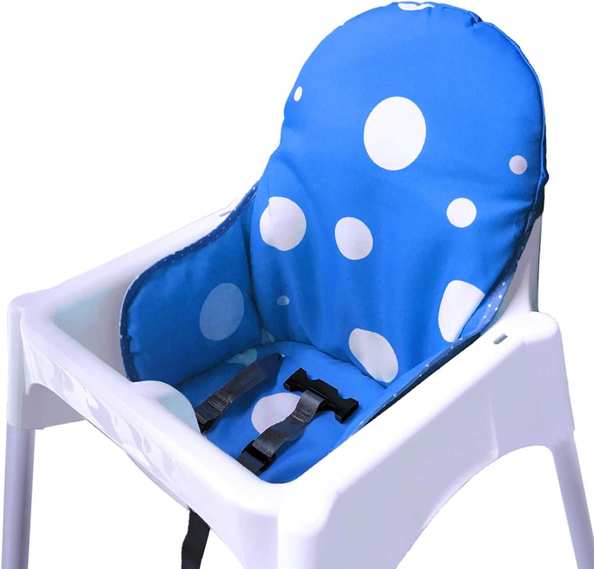 Stoelkussen met hoes, compatibel met Ikea Antilop, wasbaar, opvouwbare babystoel bekleding voor Ikea-kinderstoel, zeeblauw