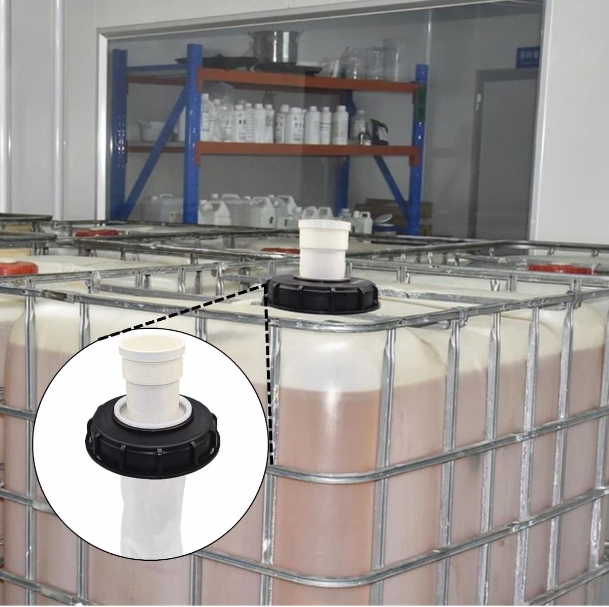 tankdeksel met wasbaar nylon filter voor IBC regenwatertank 1000 liter, IBC-dekselfilter, IBC-tankaccessoires, regenwaterfilter van nylon 165 mm