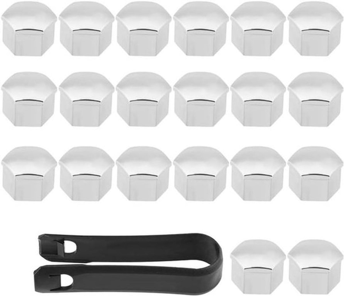Wielmoerdoppen set met zwarte klem voor diverse voertuigen - 20 stuks