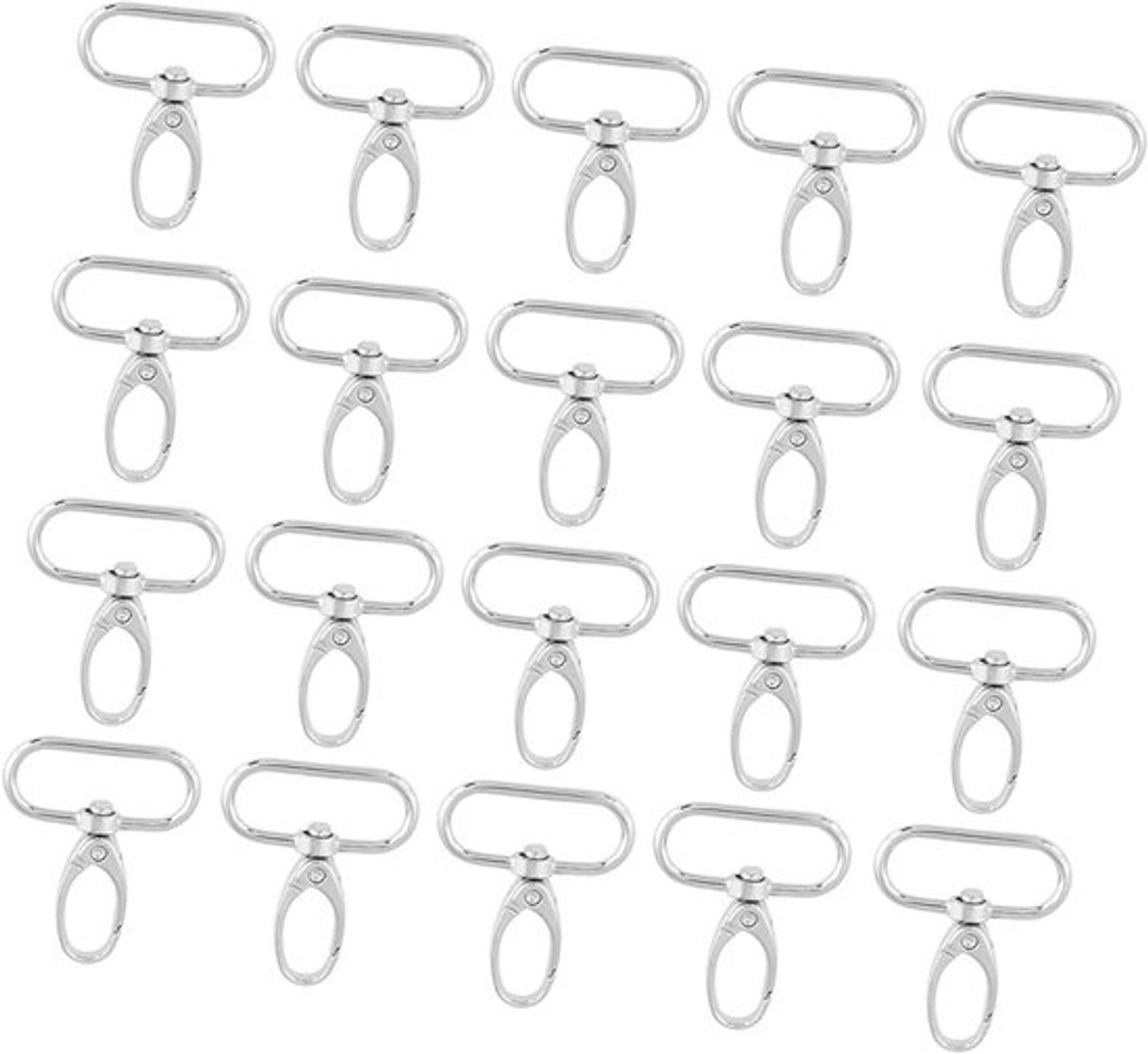 Sterke zinklegering Draaisluitingen Karabijnhaken 20 stuks - Karabijnhaak - Sleutelhanger - Geschikt voor Sieradenzakje - Sleutelkoord - Zaksluiting - Kreeftclip (32 mm)