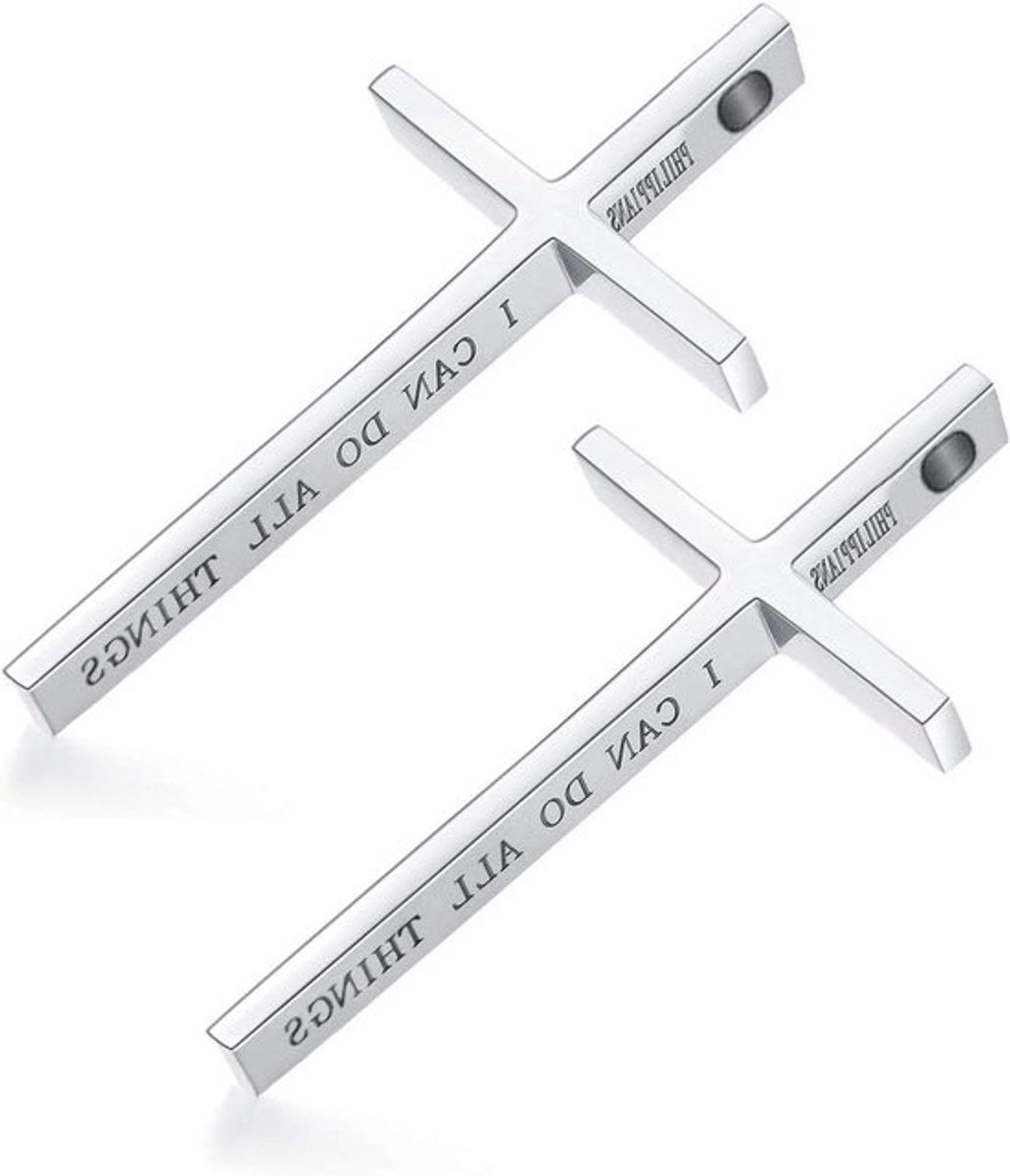 Hybride Zilveren Ketting met Kruzifix en Cross Trailer, Perfect Cadeau voor Kinderen en Jongeren
