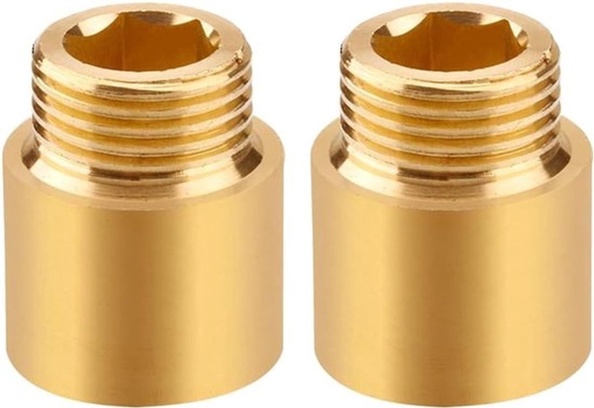 Messing Kraanverlenging 1/2 inch x 20 mm - DN15 Schroefdraadverlenging - Verlengfitting Drinkwater & Verwarming