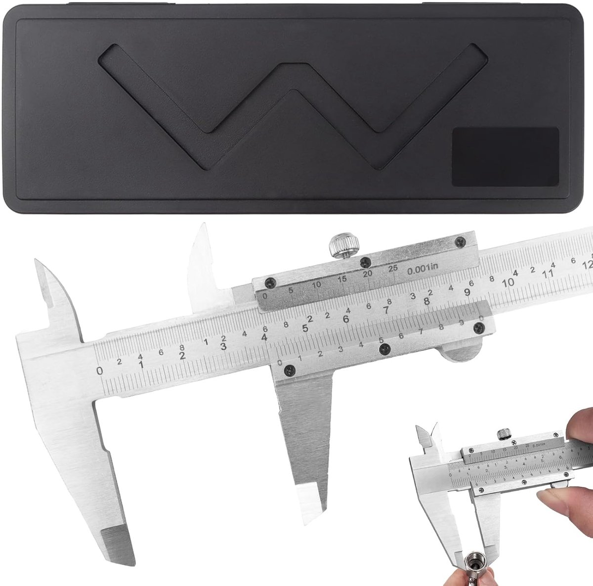 SnelShoppen - RVS Digitale Schuifmaat 150 mm - Precisie Caliper met Fixeer Schroef - Duurzaam, Roestvrij Staal, Splash-proof - Voor Huishouden en Indu