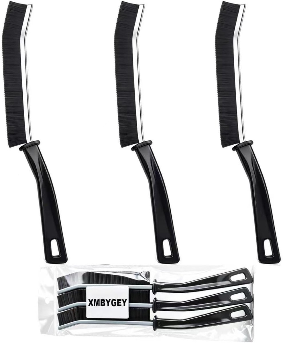 SnelShoppen - Hard Bristle Corner Cleaning Brush - Premium Crevice Cleaning Brush - Grout Brush - Multi-Purpose Brush - 3 Pack - Zwart - Voor Keuken,