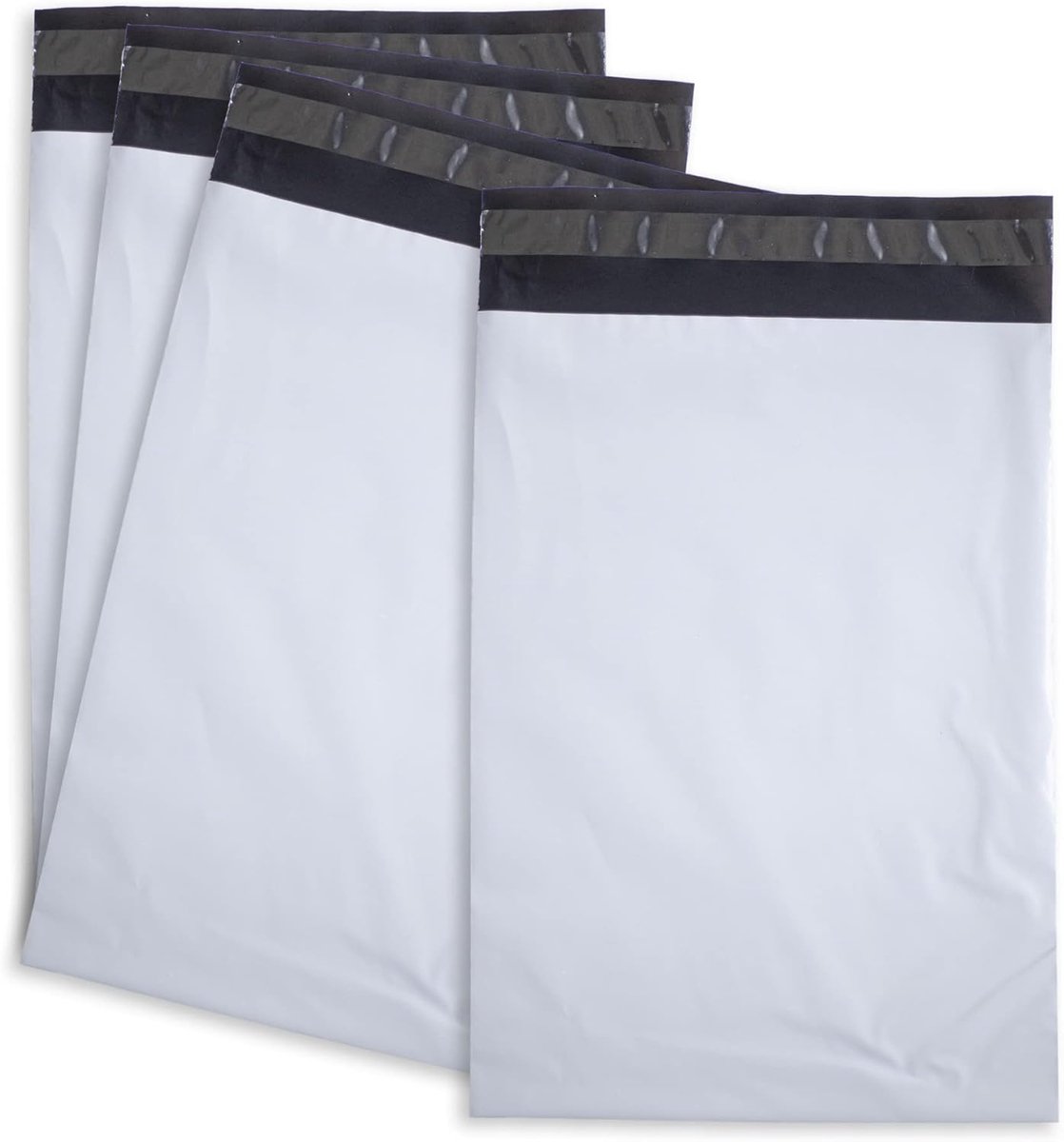 SnelShoppen - Pack van 100 Witte Foil Verzendzakken 25x35 cm - Zelfklevende Plastic Verpakking voor Kleding, Waterdicht en Scheurvast - Ideaal voor We