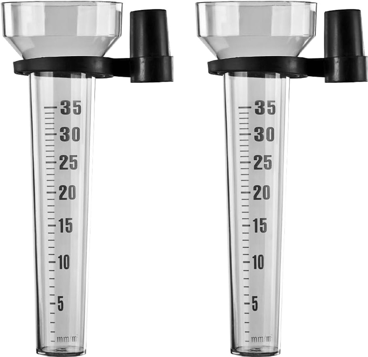 Regenmeter Set - Neerslagmeter Tuin - Waterhuishouding Meten - Duurzaam Weerbestendig - 2 Stuks - Transparant