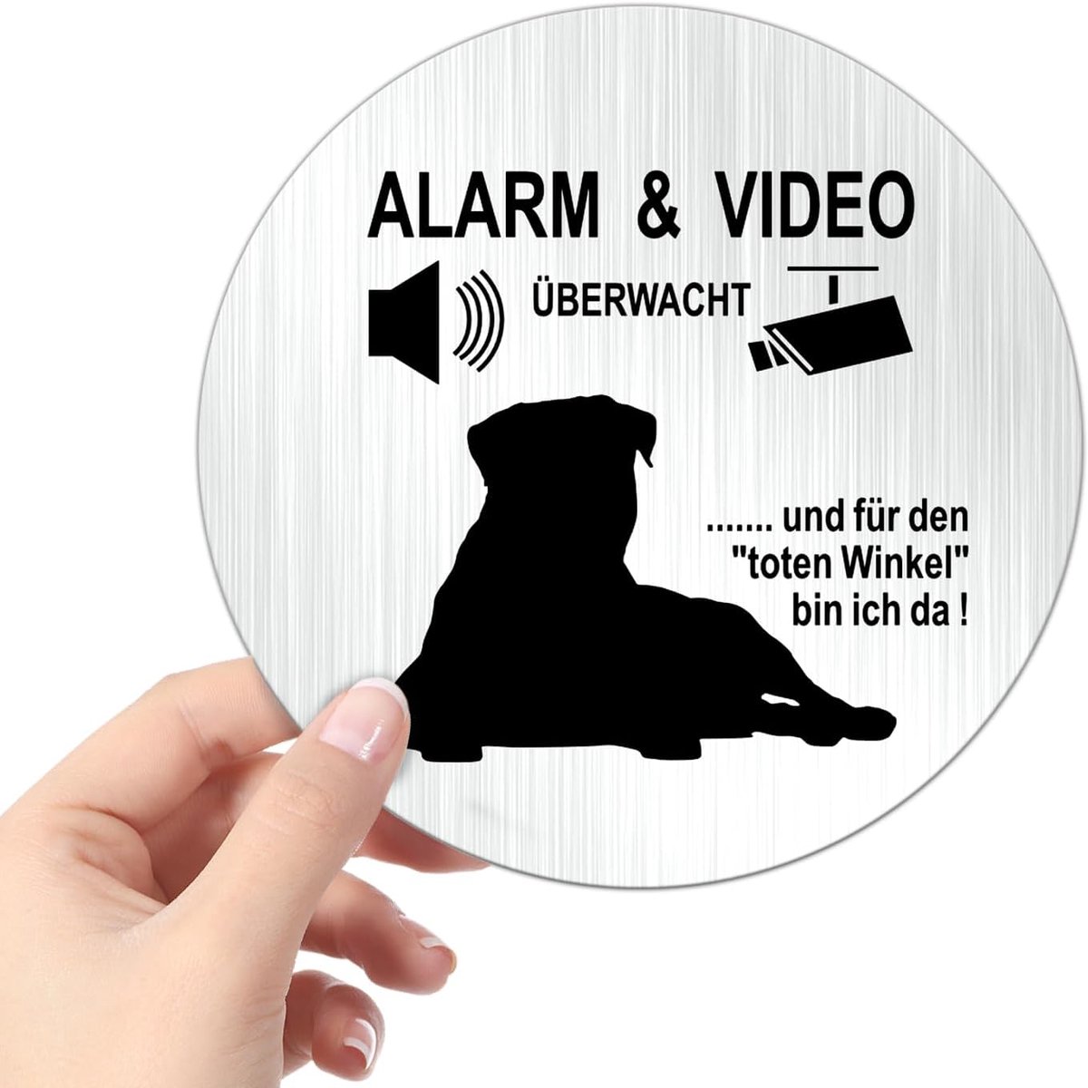 SnelShoppen - Alarm en Video Bewakingsbord 10 cm - Sticker voor Videobewaking en Alarm, Veiligheidsinformatie, Vierkant/Rond, Buiten/Binnen, Tuin/Bedr