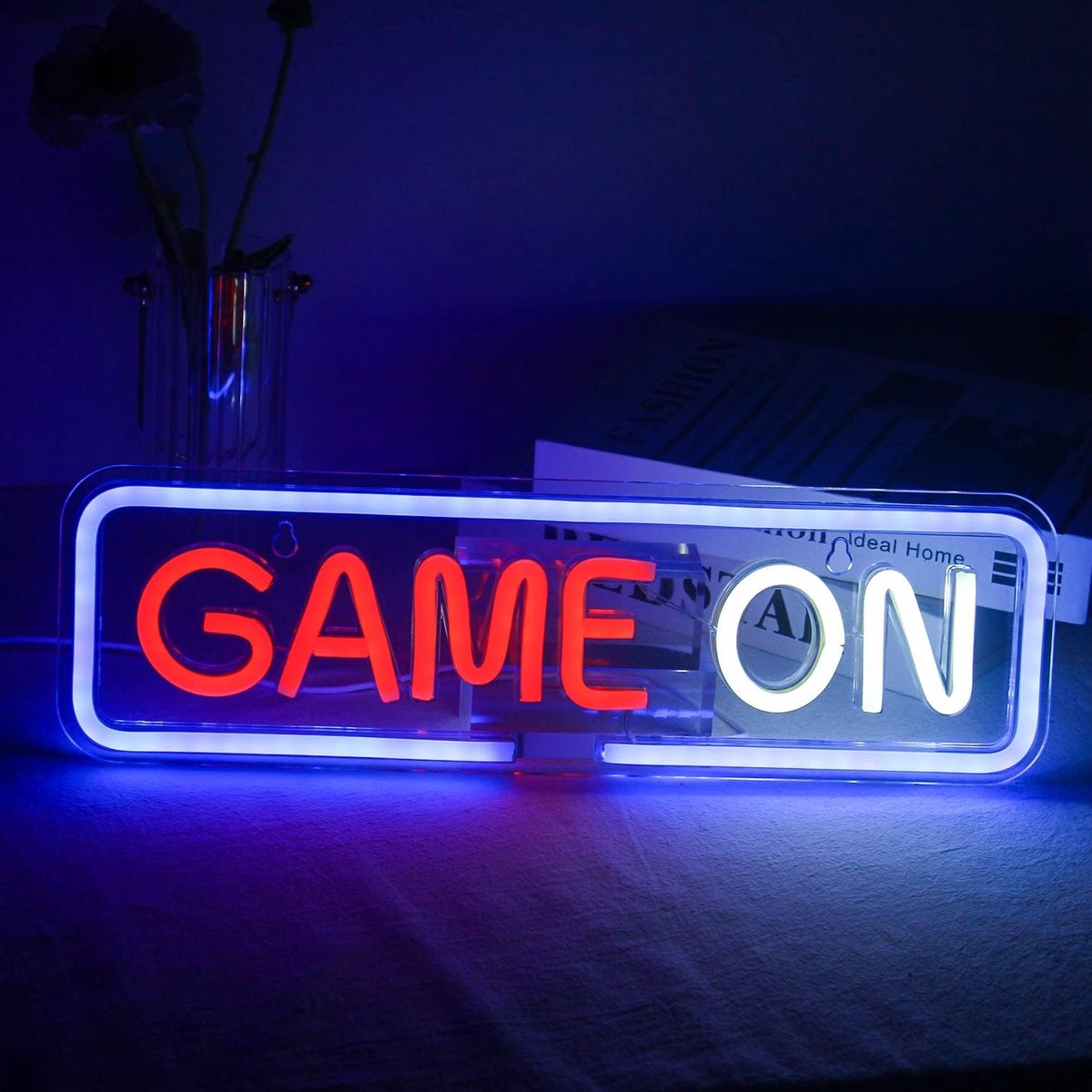 SnelShoppen - Game On Neon Sign Wanddecoratie LED Neonlicht USB Acryl Decoratieve Lichten voor Gamekamer Slaapkamer Thuisbar Feest Verjaardagscadeau (