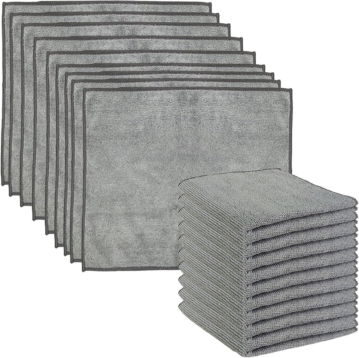 SnelShoppen - 10 Stuks Microvezeldoeken - Herbruikbare Reinigingsdoeken - Poetsdoeken Keuken - Microvezel Poetsdoek - Wasbaar Afwashandjes voor Auto,