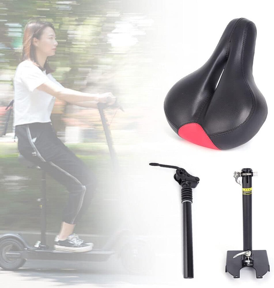 SnelShoppen - Verstelbare Zitkussen voor Elektrische Scooter, Hoogte 50-68 cm, Schokabsorberende Zadel voor Comfortabel Rijden, Ideaal voor Xiaomi 365