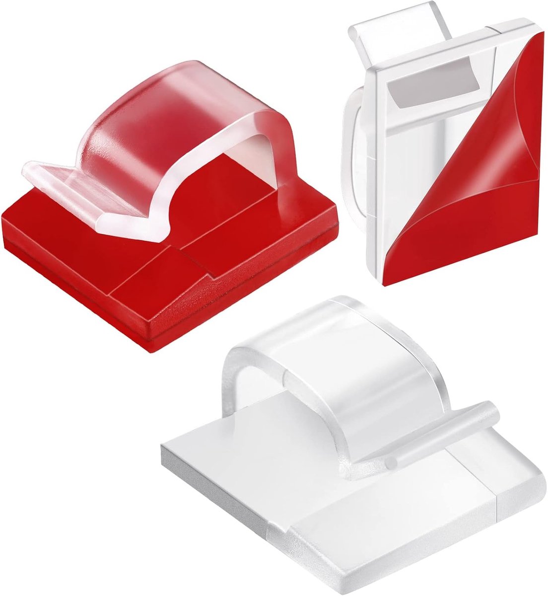 Thijox - 60 Kabelclips voor Buiten - Draadlichtclips, Snoeropberger, Kerstlijm Haken, Feeënlicht-Organizer, Muur- en Auto-Draden, Klein en Helder, Per