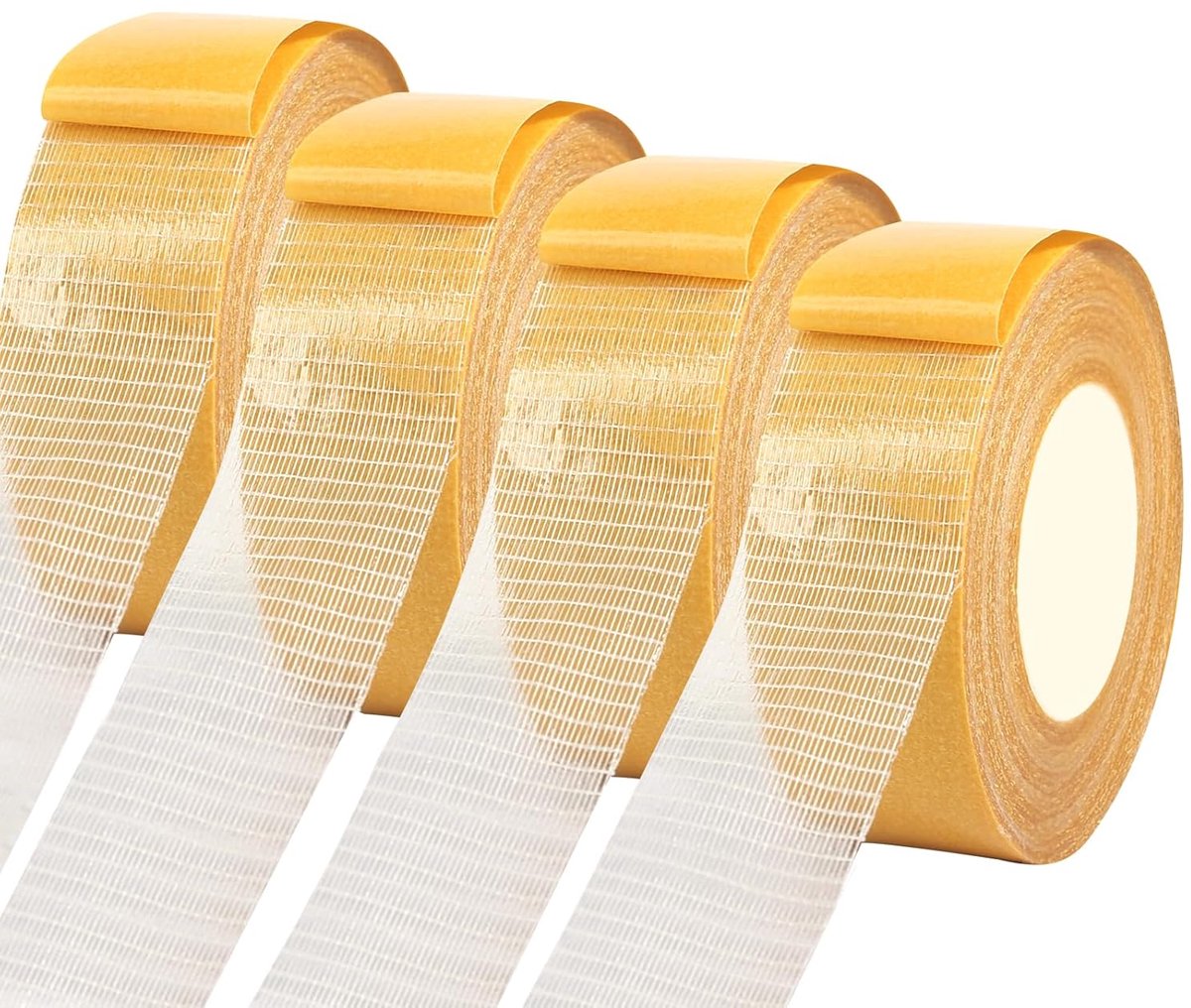 SnelShoppen - 4 Rollen Dubbelzijdige Lijm Tape, Extra Sterke Adhesieve Tape 3 cm x 20 m, Dubbelzijdige Tapijt Lijm Tape voor Keuken, Thuis, School of