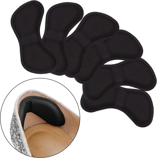 Comfortabele hielpads voor betere pasvorm en ondersteuning in schoenen - 3 zwarte en 3 beige inlegzolen — afbeelding 3
