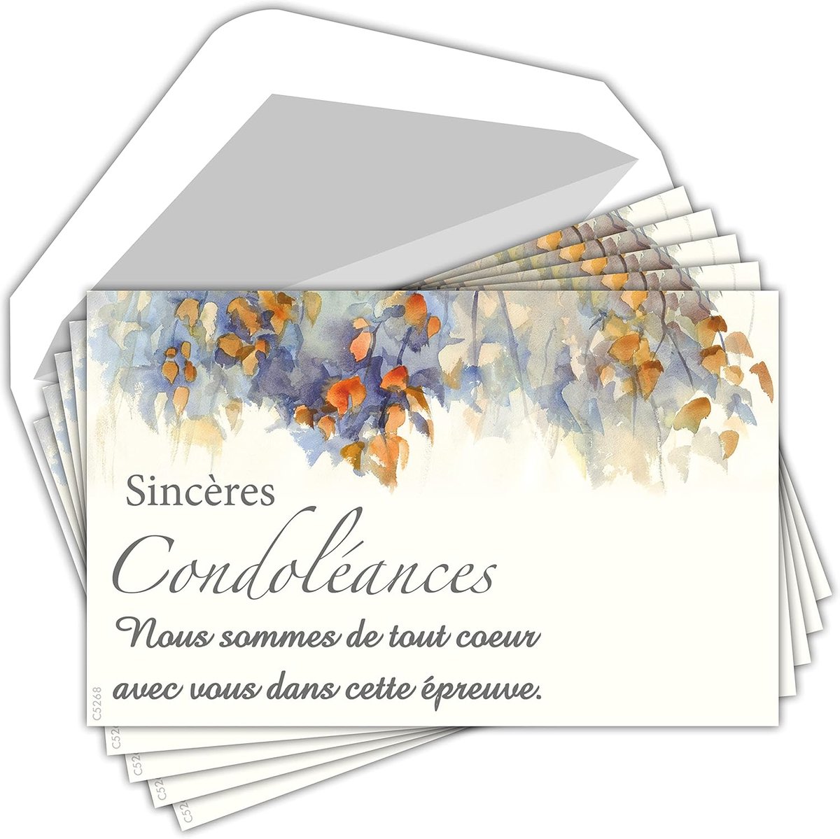 SnelShoppen - Afie C5268 Kaarten Set met 5 Witte Enveloppen - 13,5 x 8,5 cm - Herfsttakjes - Perfect voor Feestdagen en Bijzondere Gelegenheden