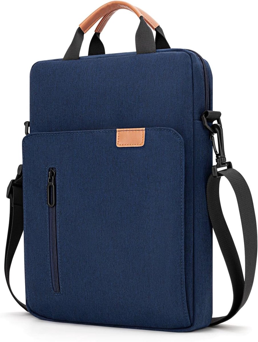 Thijox - Laptop Sleeve Case 13 Inch - Waterdichte Polyester Laptophoes met Schouderriem voor 13" MacBook Air Pro M3 M2 M1, Surface Pro - Marineblauw