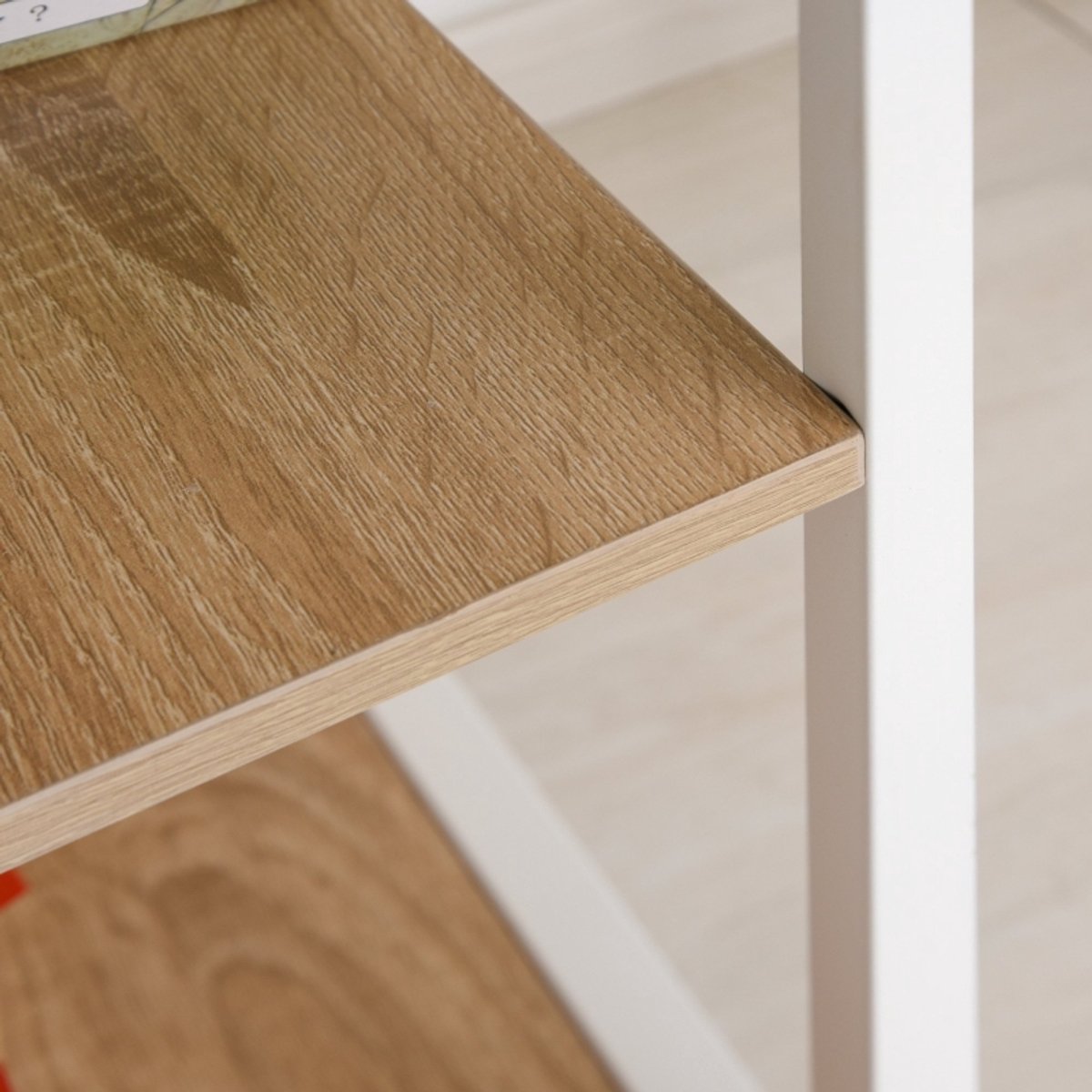 DESMIU Bureau - Opvouwbaar Bureau Met Wielen En Rek - Ruimtebesparend Voor Slaapkamer En Werkkamer - MDF En Staal - 107x55x76 Cm - Wit