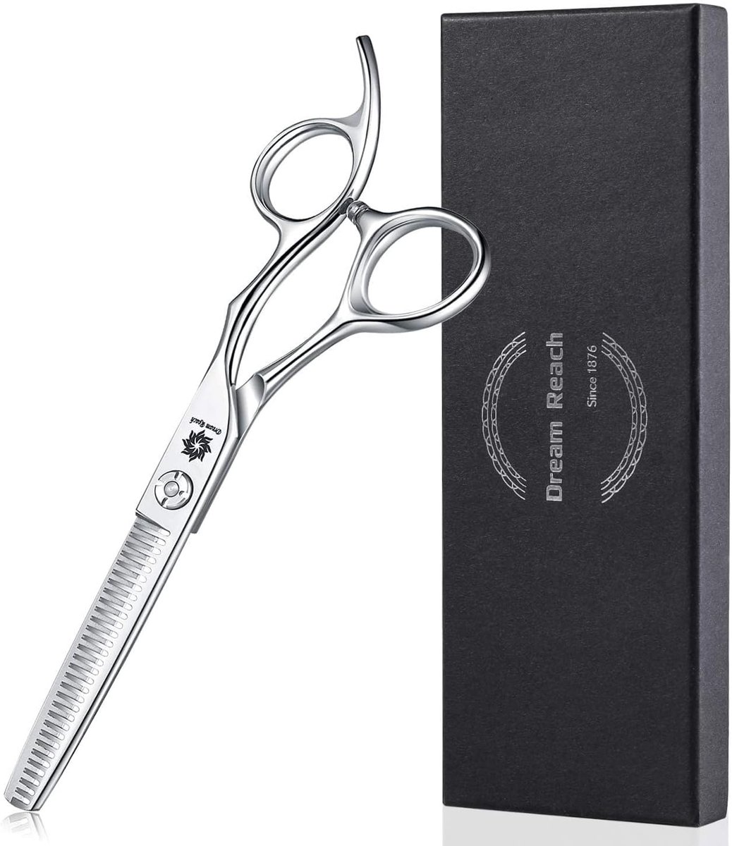 SnelShoppen - Professionele Haarschaar en Thinning Schaar, V-vormige Bladen van Japans RVS 440C, Handgemaakt voor Perfecte Kapsels, Knip- en Thinning