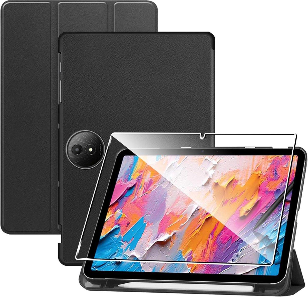 SnelShoppen - Ultra Dunne TCL Nxtpaper 11 Plus Tablet Case, Beschermende Hoes met Standfunctie en Automatische Slaap-Wake Functie, 11.5 Inch, Zwart, L