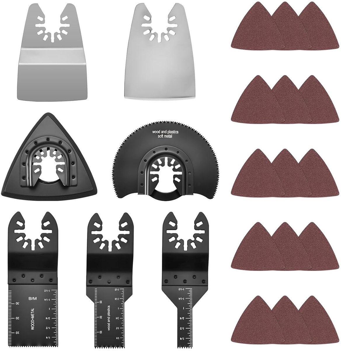 SnelShoppen - 22-Delige Multitool Zaagblad Set - Multitool Accessoires voor Oscillerende Gereedschappen - Voor Hout, Metaal, Plastic - Inclusief Opber