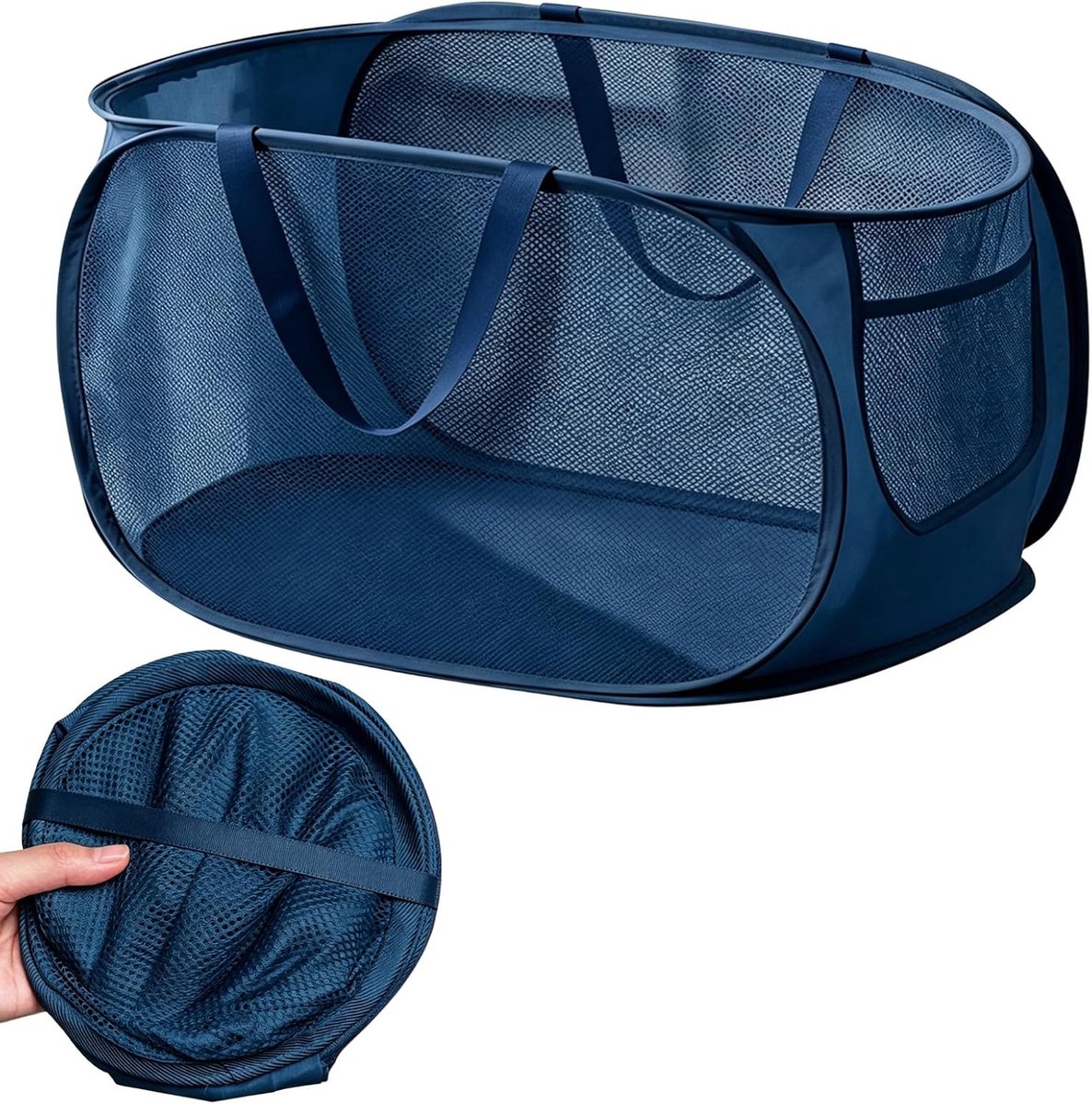 SnelShoppen - Opvouwbare Wasmanden 70L met Handgrepen - Grote Capaciteit, Pop-Up Vuile Wasmand voor Huis, Slaapzaal, Speelgoed, Wasruimte - Draagbaar
