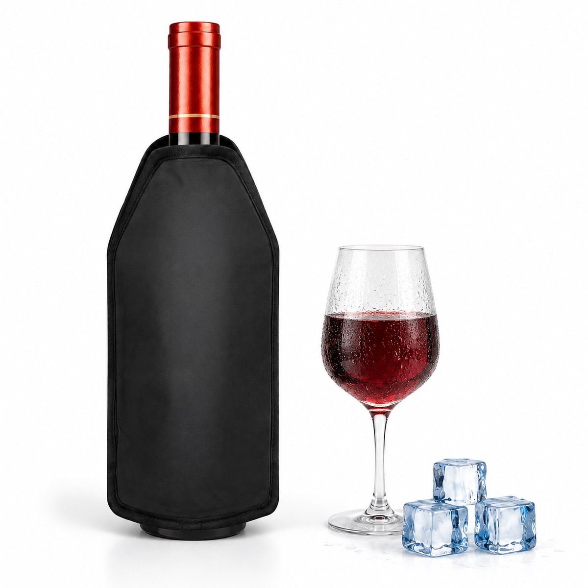 YYchan Wijnkoeler-Universele Maat-Wijn Koeler Champagnekoeler-Tot 6 uur Koud Zonder ijs-Waterafstotend-Nylon-Flessenkoeler-Zwart