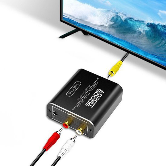 AdroitGoods Digitaal naar Analoog Audio Converter - Optical Toslink & Coaxiaal naar RCA Adapter, 192kHz DAC, Stereo Audio Converter voor TV, PS5, Xbox, Versterker — afbeelding 2