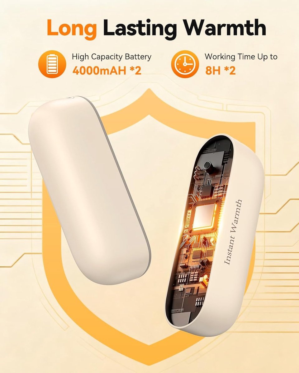 SnelShoppen - Handwarmers Oplaadbaar 2 Pack 8000 mAh Elektrische Handwarmers 2025 Magnetisch met 3 Warmtestanden tot 60 °C Perfect voor Buiten, Campin — cadeau in Sport & Outdoor - foto 3