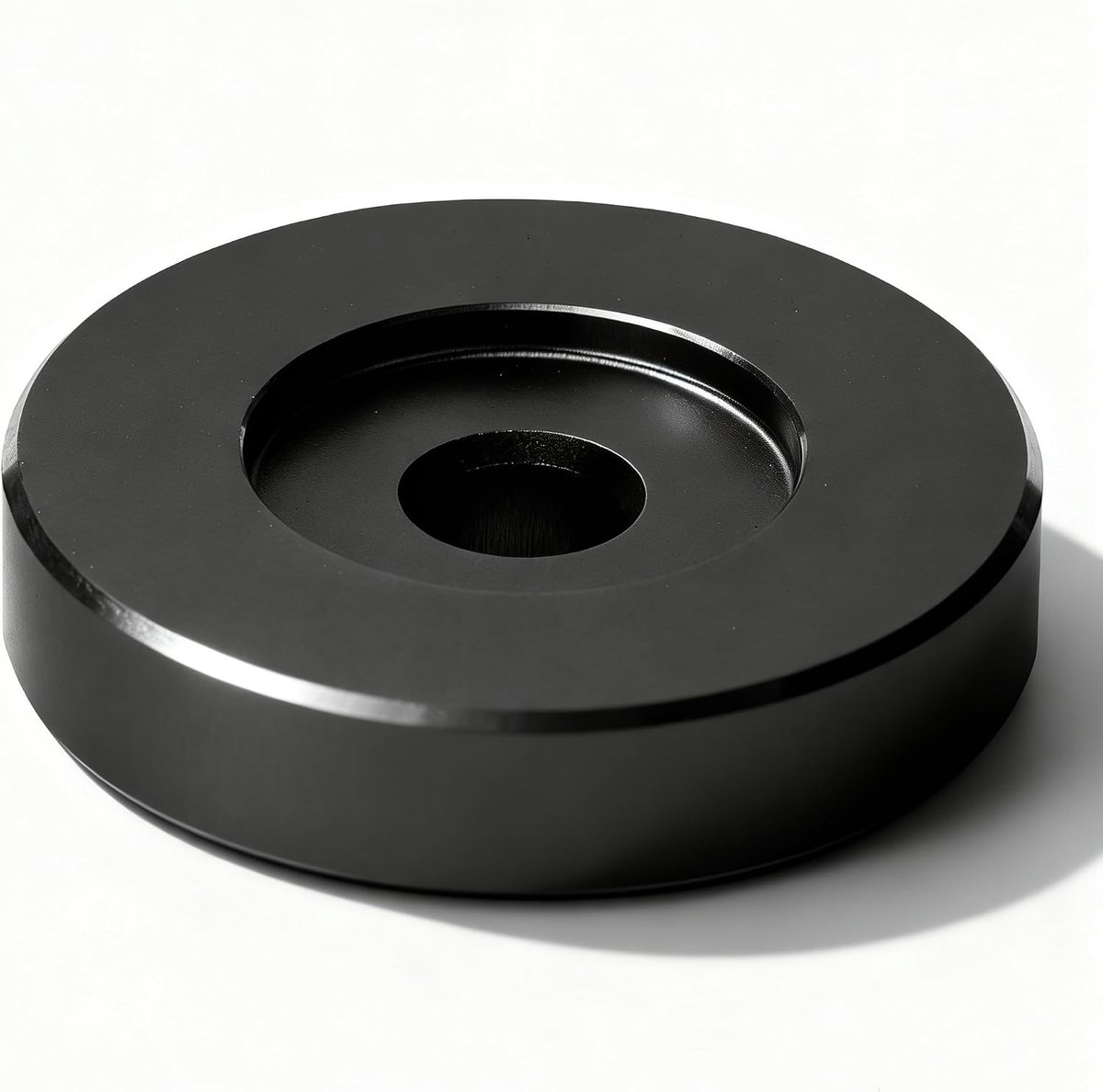 SnelShoppen - 45 RPM Record Adapter - Aluminium Dome Turntable voor Grote Gat Conversie Sheet met Zwarte Clamp voor Platenspeler (Zwart)