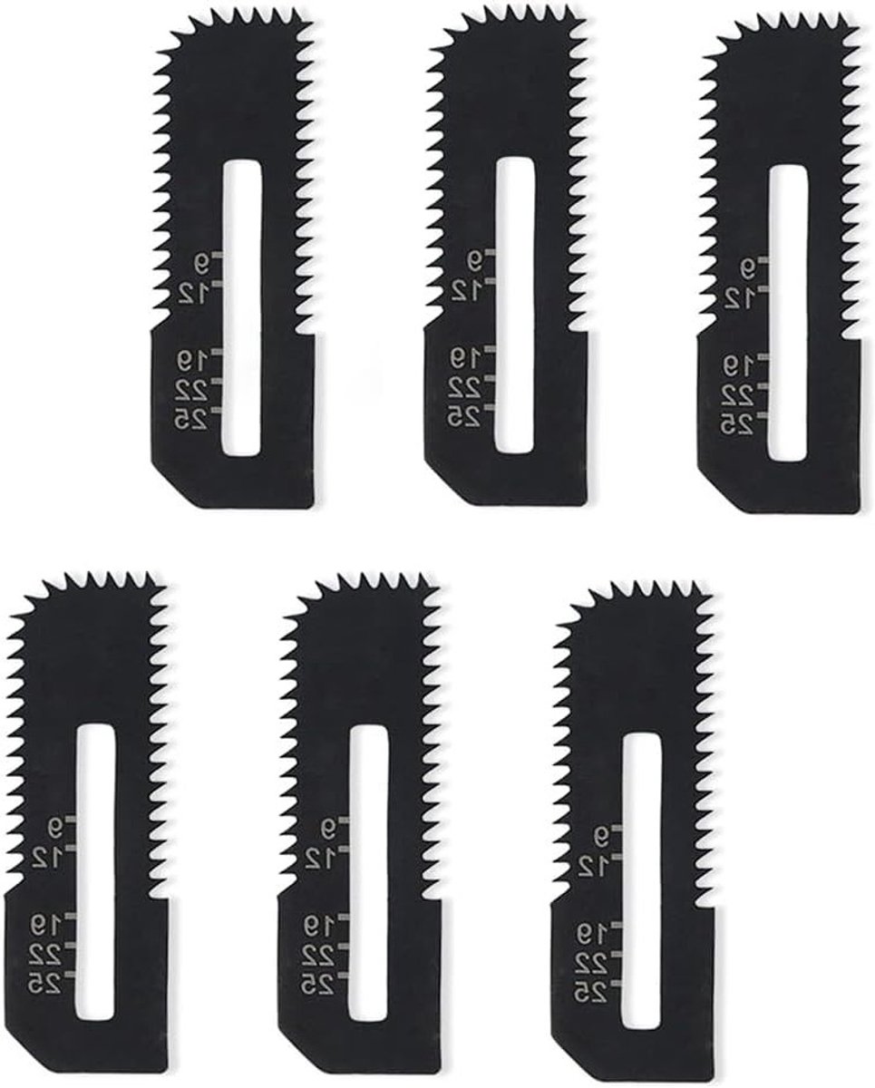 Set van 6 Droogwandzaagbladen voor Draadloze Zaag - Ideaal voor Droogwand en Gipsplaten tot 3 cm Dikte