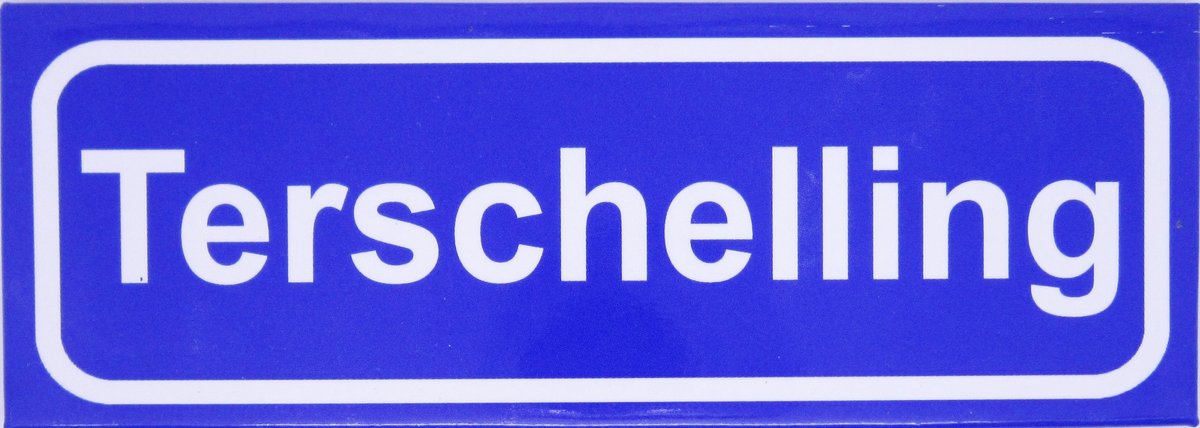 Souv© - koelkast magneet - plaatsnaam bord - kombord - souvenir - koelkastmagneetje - relatiegeschenk Terschelling