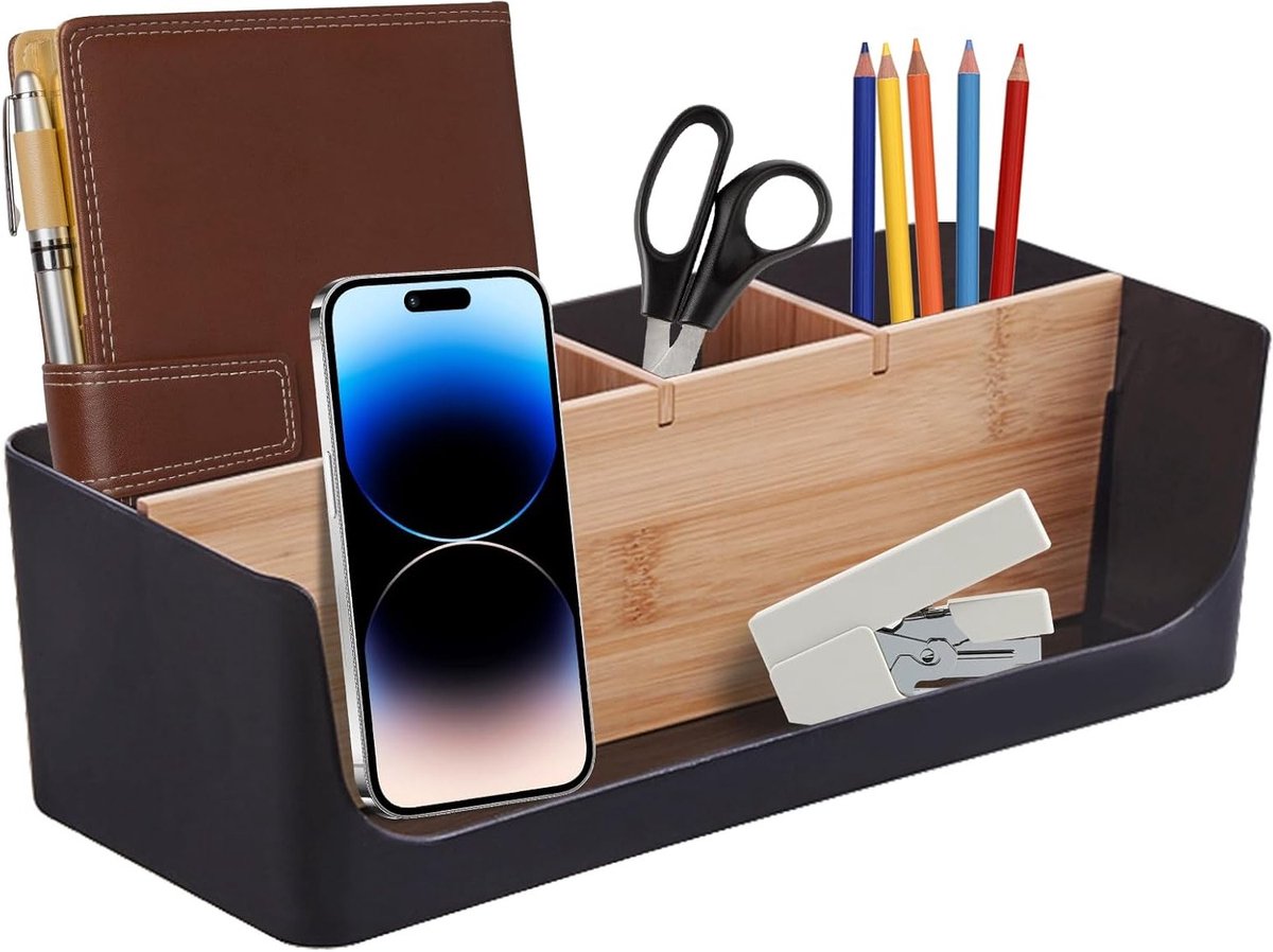 Veelzijdige Bureau Organizer en Penhouder, Perfect voor Schoolbenodigdheden en Kantooraccessoires, Zwart