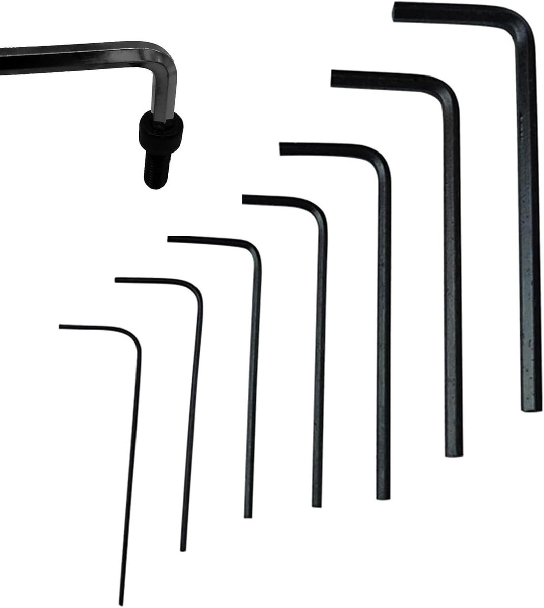 Dailygoods - Zeskantsleutelset - Inbussleutelset 7-delig - Professioneel gebruik - Zwart - Gelegeerd staal - Voor precisiewerk - 0,7 tot 3,0 mm