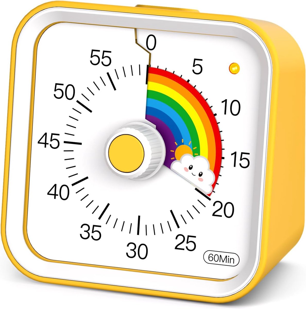 SnelShoppen - Kinderlijke Visual Timer met Pauze Functie, Stille Regenboog Countdown Timer, 60 Minuten, Perfect voor Klaslokaal, Educatie, Keuken, ADH