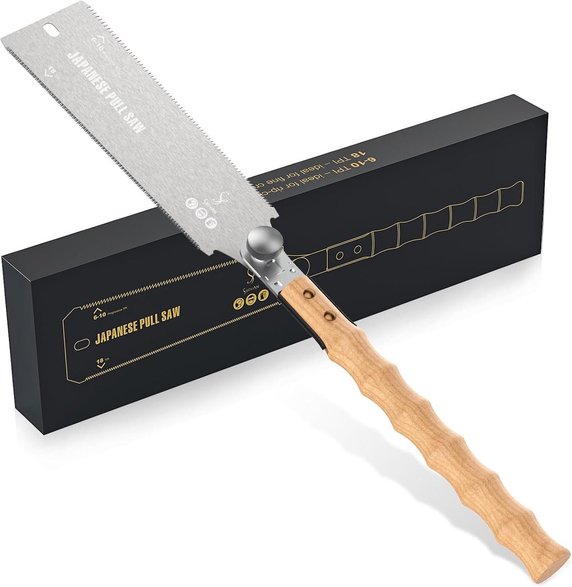 SnelShoppen - Professionele Ryoba Japanse Zaag, Afneembare Handzaag, 233 mm, SK5 Koolstofstaal, Dubbelzijdig, Voor Houtbewerking, DIY, Fijnzaag voor D