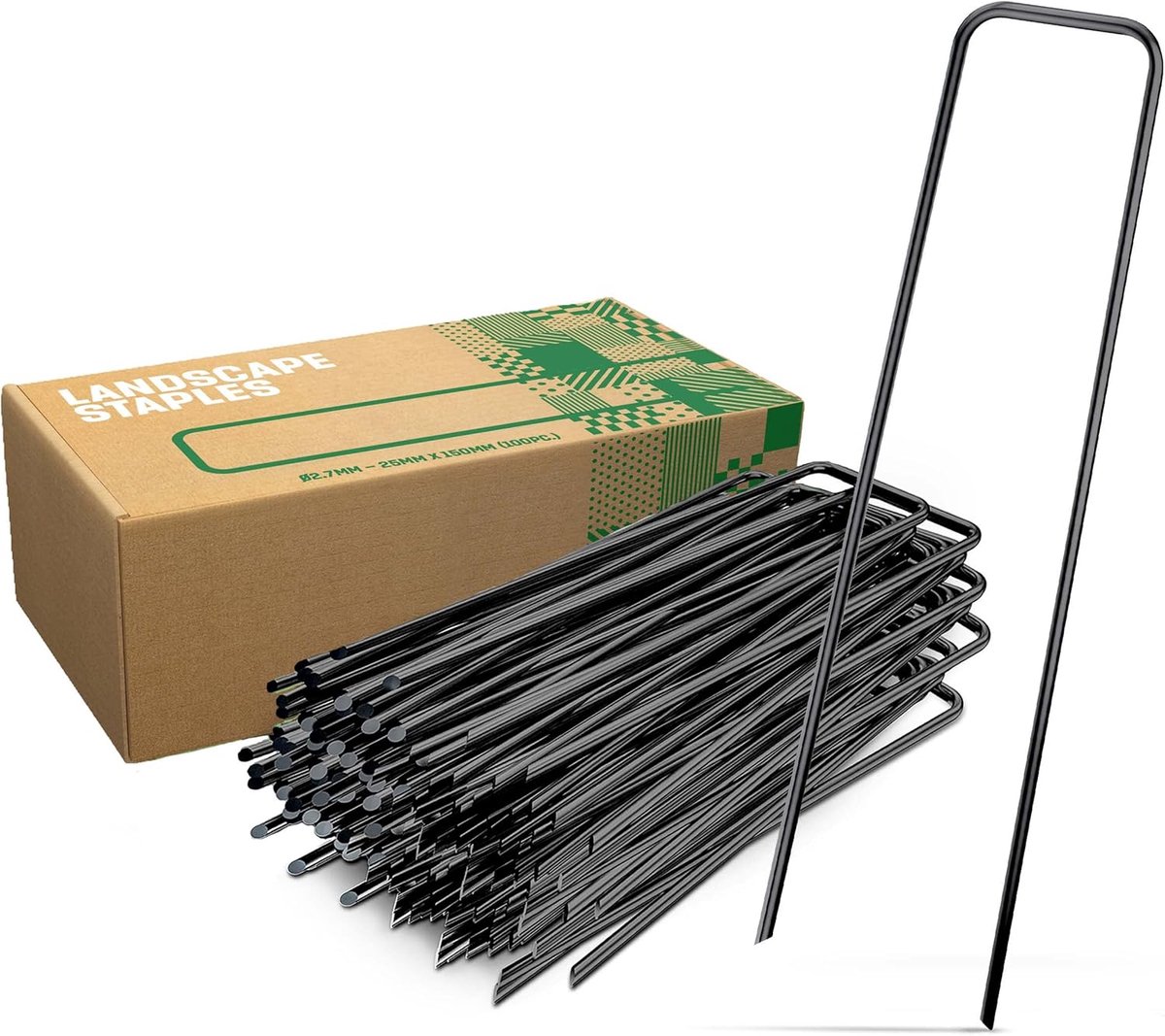 SnelShoppen - 100 Stuks Tuinankers Non-Galvanized Staal - 150mm Lange Grondankers voor Tuin, Gaas, Schutting & Tuinvlies - Stevige Aarding