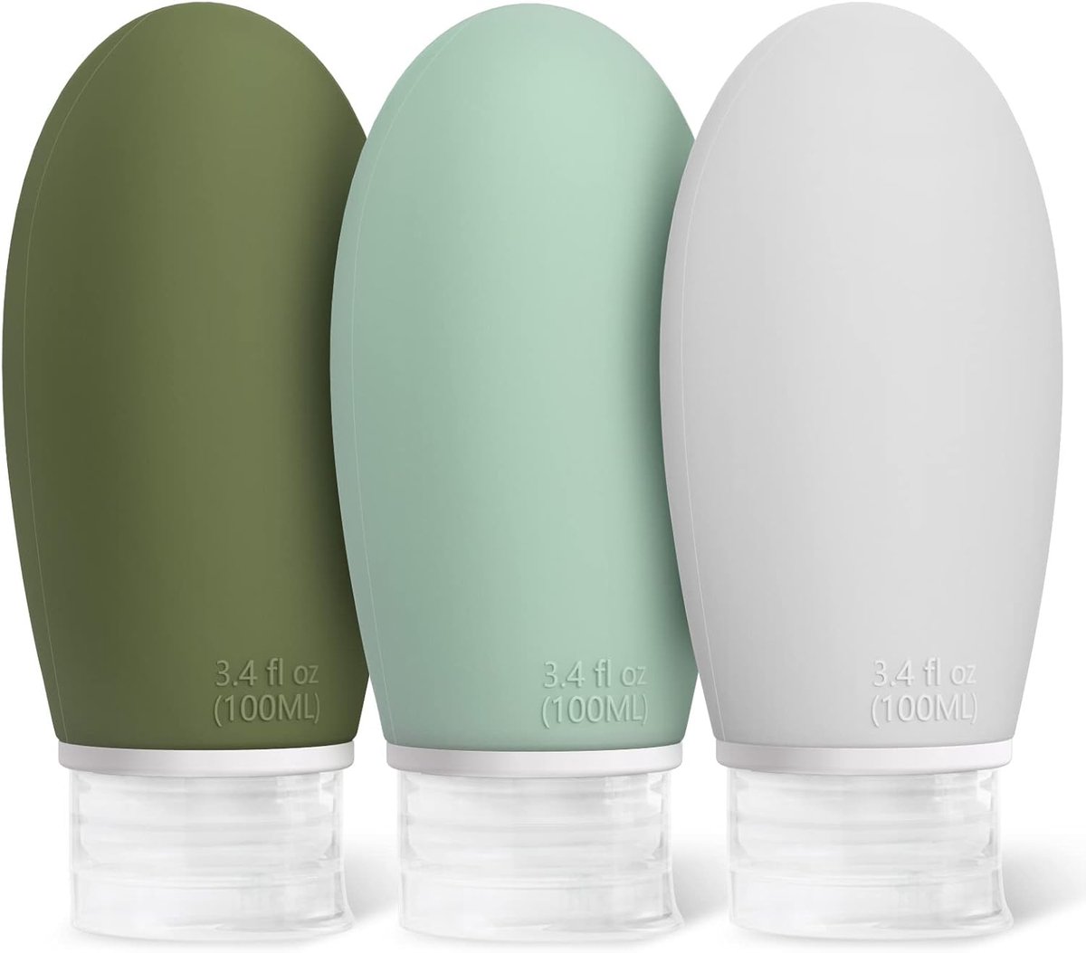 SnelShoppen - 3 Pack Silicone Reiskruiken 100ml - Lekvrije, Herbruikbare Reisflessen voor Shampoo, Crème, Rinse - BPA Vrij en TSA Goedgekeurd