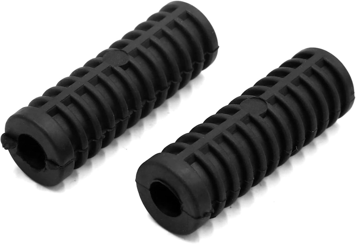 SnelShoppen - 2 Stuks Rubber Non-Slip Voetsteun Pedalen Voor Motorfiets - Universele Montage 12mm/15mm - Zwart - Duurzaam en Krasbestendig