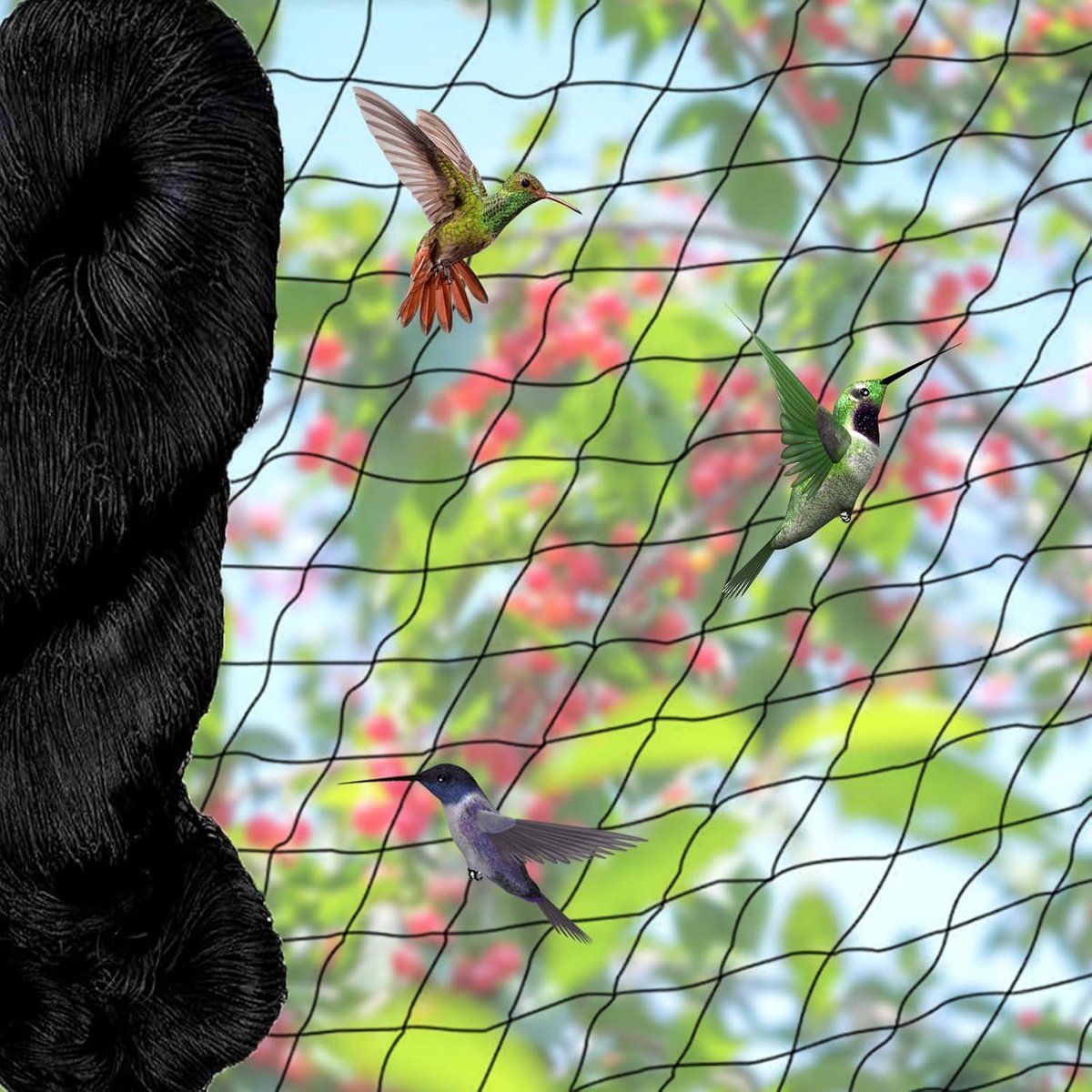 SnelShoppen - Vogelbeschermingsnet 15m x 15m Fijnmazig 2,5cm - Duivenafweer Tuinnet voor Vijver, Fruitbomen en Groenten - Duurzaam en Robuust Balkonne