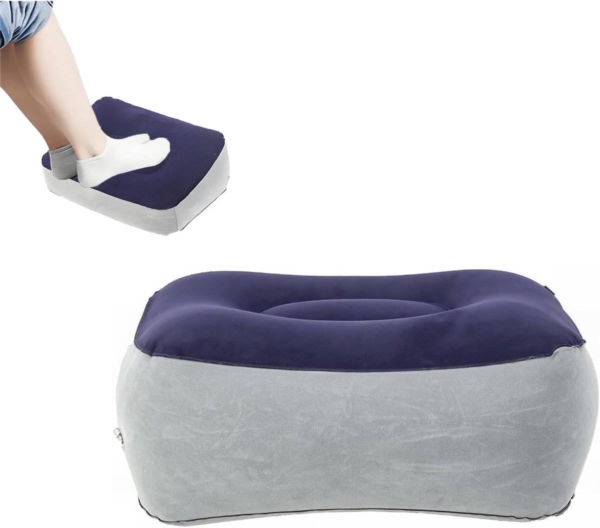SnelShoppen - Opblaasbare Voetsteun voor Vliegtuig, Ergonomische Beensteun Kussen, Draagbare Reis Voetsteun, Vermindert Zwelling en Verbetert Bloedcir