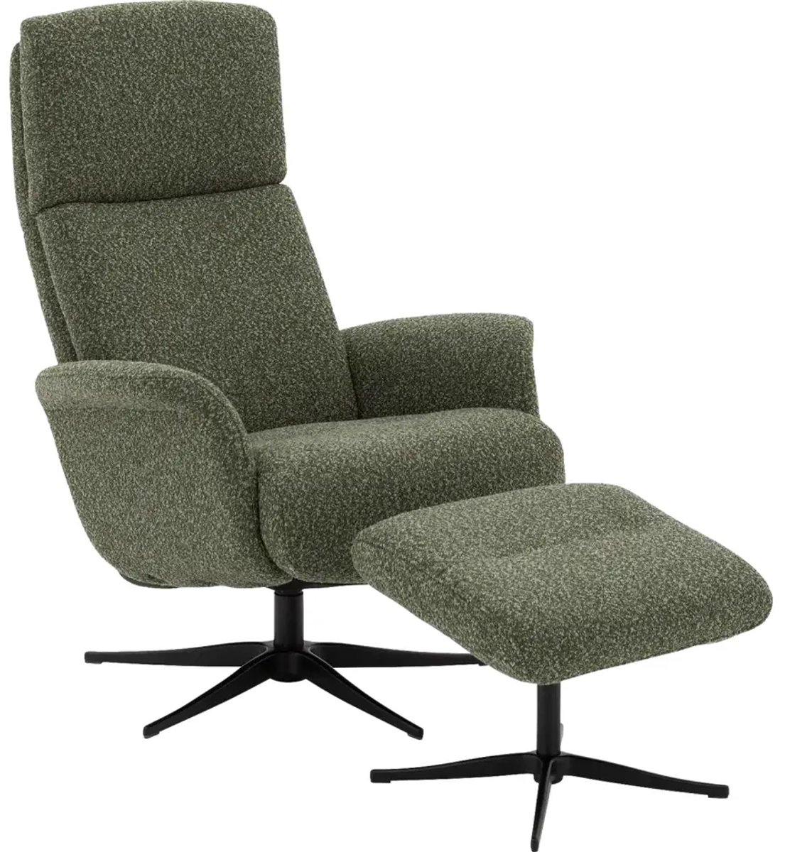Goossens Fauteuil Zenica - Met Armleuning - Stof - Groen