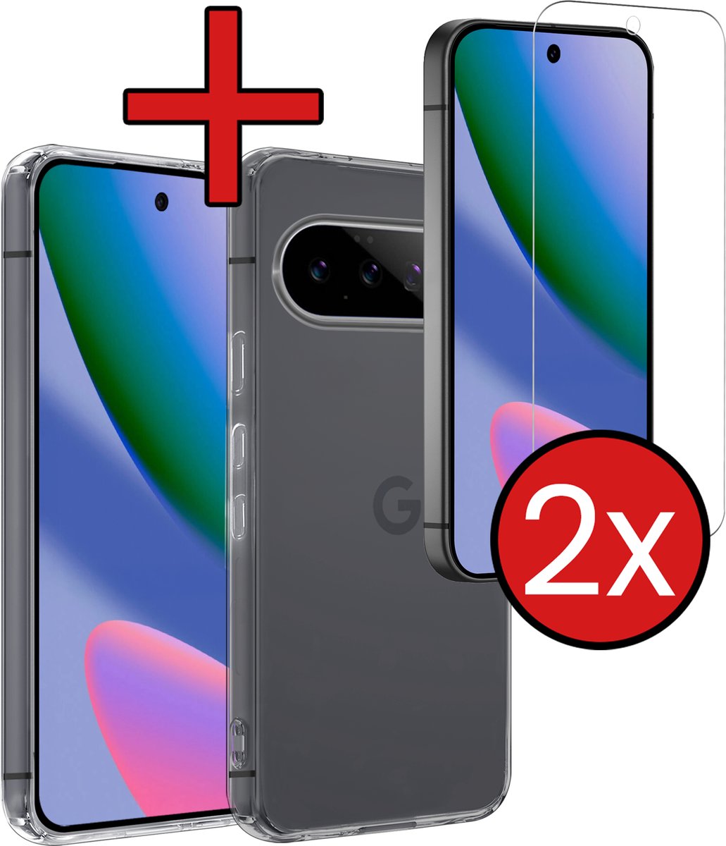 Hoesje - Met 2x Screenprotector - Geschikt voor Google Pixel 11 - Sterk & Shockproof - Telefoon Hoes - Back Cover - Siliconen Case - Telefoonhoes - Transparant