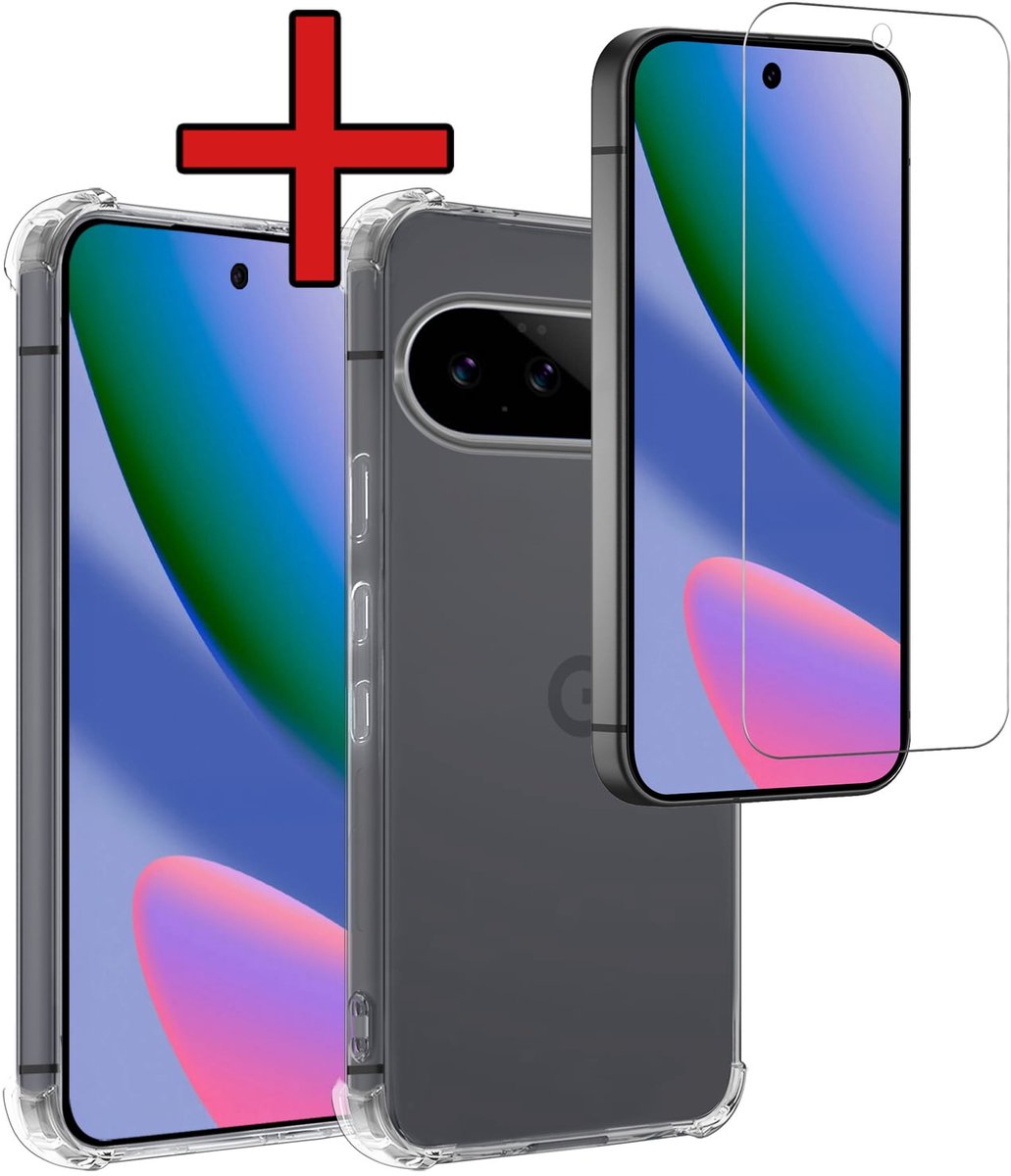 Hoesje - Met Screenprotector - Geschikt voor Google Pixel 11 - Sterk & Shockproof - Back Cover - Siliconen Case - Telefoon Hoes - Shock Proof - Telefoonhoes - Transparant