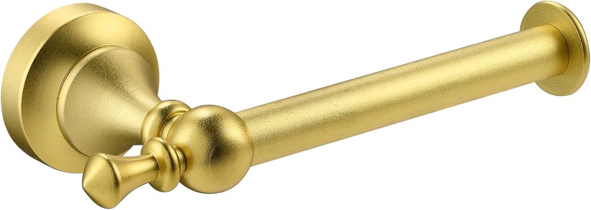SnelShoppen - Retro Toilet Paper Holder Wandhouder Rond Goud Geel - Aluminium Mega Rol Houder voor Badkamer en Wasruimte - Roestvrij en Duurzaam