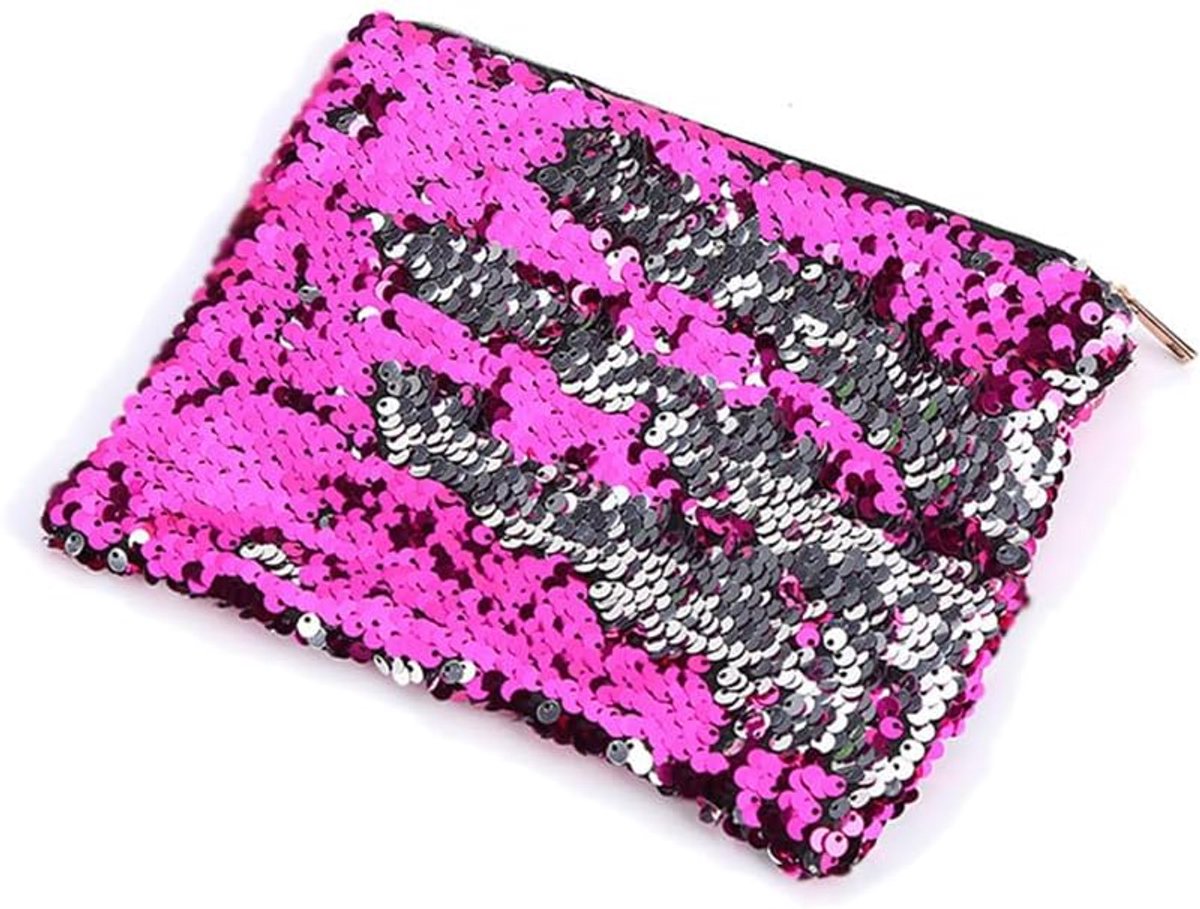SnelShoppen - Grote Sequin Pennenhouder - Glitters, Modern Design, Multi-functioneel, Onderwijs, Kantoor, Make-up Organizer, 20x16x1cm