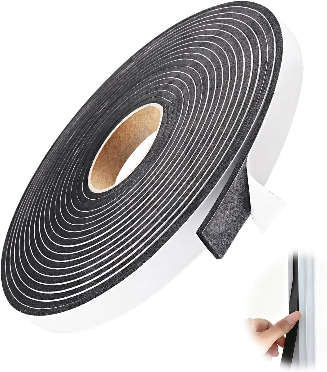 SnelShoppen - Zelfklevende Foam Seal, 10 m, Rubber Strip voor Deur en Raam Isolatie, Geluidsisolatie, Geluiddempende Tape, Weerbestendig, Hoge Hechtin