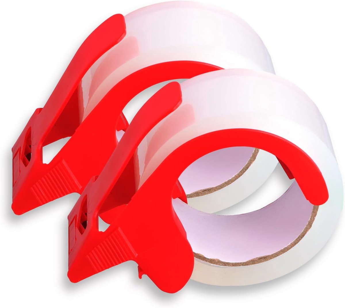 SnelShoppen - 2 Rollen Verpakkings tape met 2 Dispensers, Sterk en Duurzaam, 48mm x 50m, Transparante Verpakkingstape voor Verzenden, Verhuizen en Ops