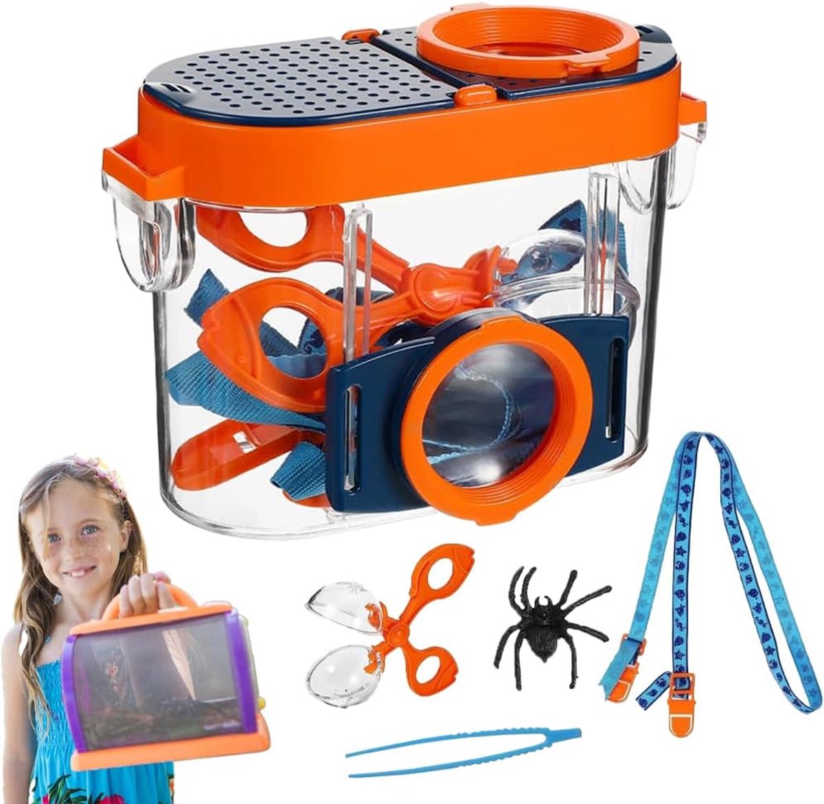 SnelShoppen - Onderzoeksset voor Kinderen, Insecten Kijkdoos met 4.5x Vergrootglas, Insecten Verzamelcontainer, Educatief Speelgoed voor Buiten, Natuu